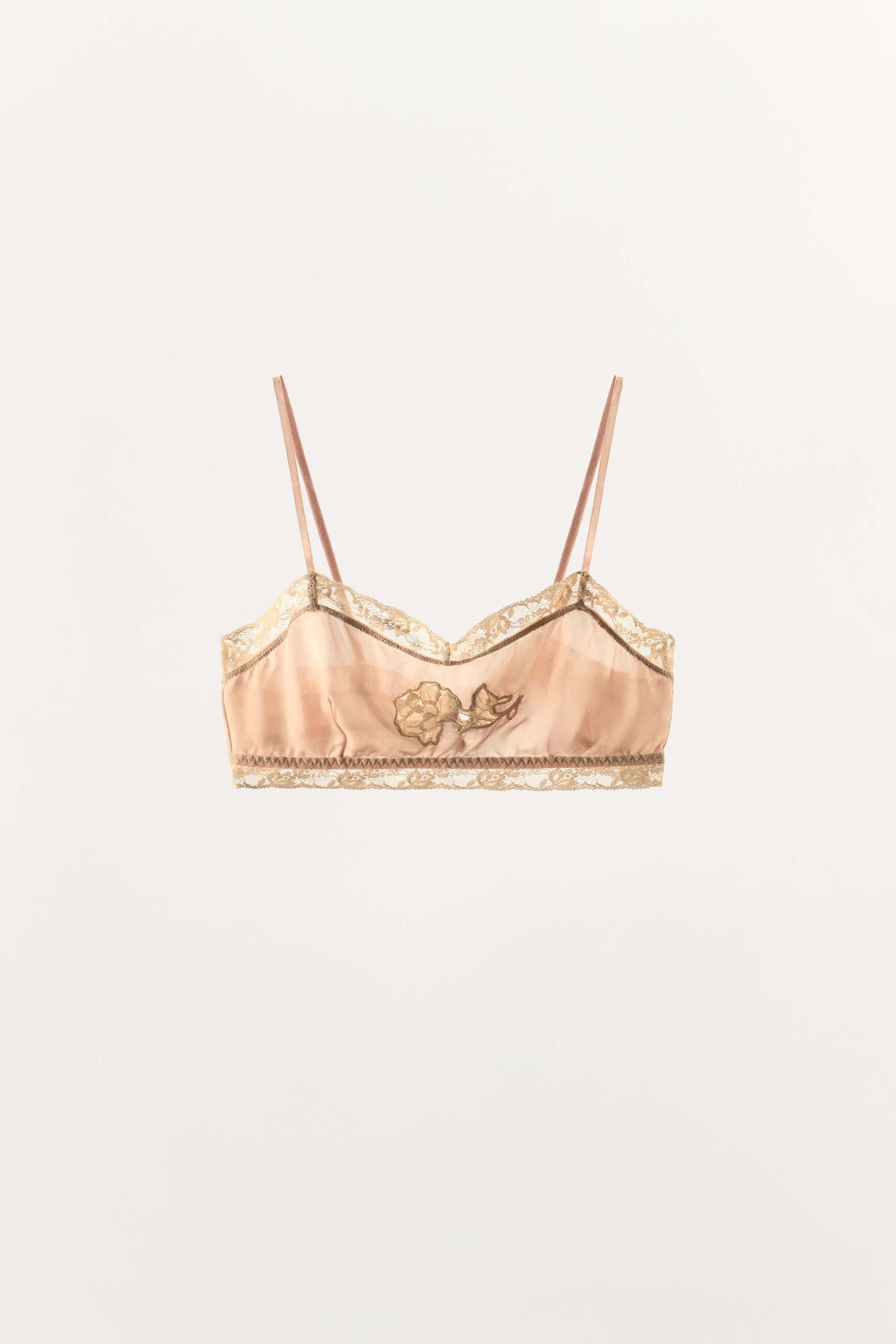 100% SILK EMBROIDERED LACE BRA